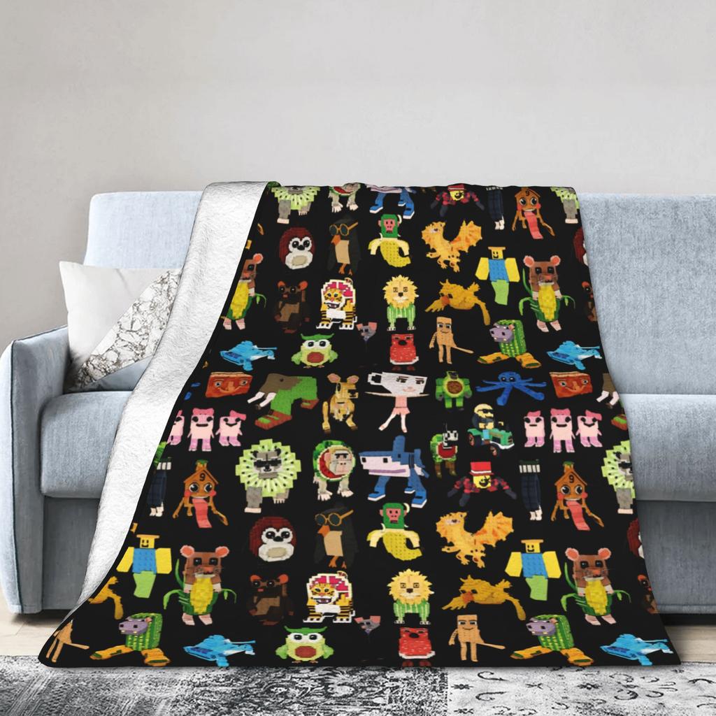 Steal a Brainrot Game Knitted Blankets Fuzzy Throw Blankets Bed Sofa Decoration Ultra-Soft Warm Bedsprea,