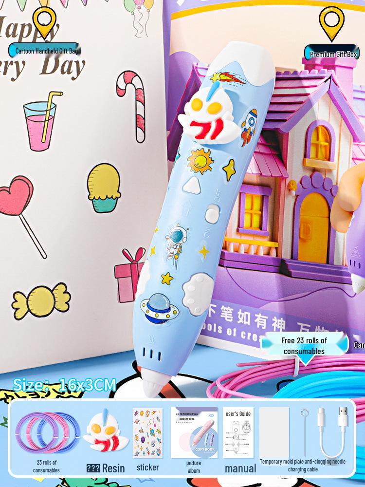 Low Temperature 3D Printing Pen for Kids - Intelligent DIY Drawing and Graffiti Toy