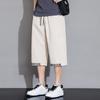 New Men's Cropped Pants Summer Thin Loose Straight Pants Breathable Casual Plus Size Shorts