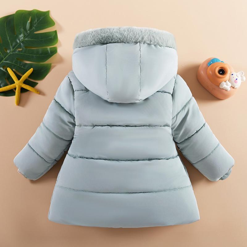 Mittellange warme Baumwolljacke für Mädchen, verdickte Daunenjacke für Mädchen