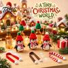 Decorative Bottle Toppers for Christmas 9 Pcs Mini Knit Hat And Scarf Set Advent Calendar, Handmade Tiny Santa Gift Kids Scarves Countdown Calendar