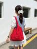 Koreanische Gepunktete Ein-Schulter-Canvas-Tragetasche - Große Handtasche für Damen für Studenten & Pendler