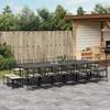 VidaXL 17 Pcs Garden Dining Set Black Cushions Wicker, Outdoor Dining Set, Dining Furniture of 3295032