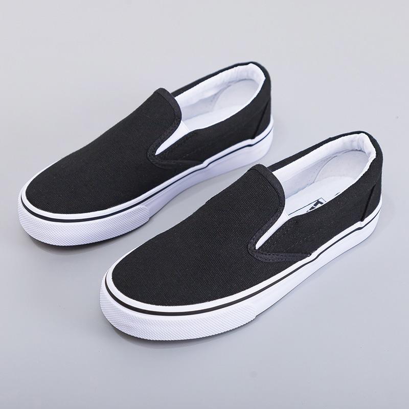 Hand-painted Canvas Shoes, Little White Shoes, Lazy One-pedal Spring Trend, Male and Female Couples, Student Elastic Footwear