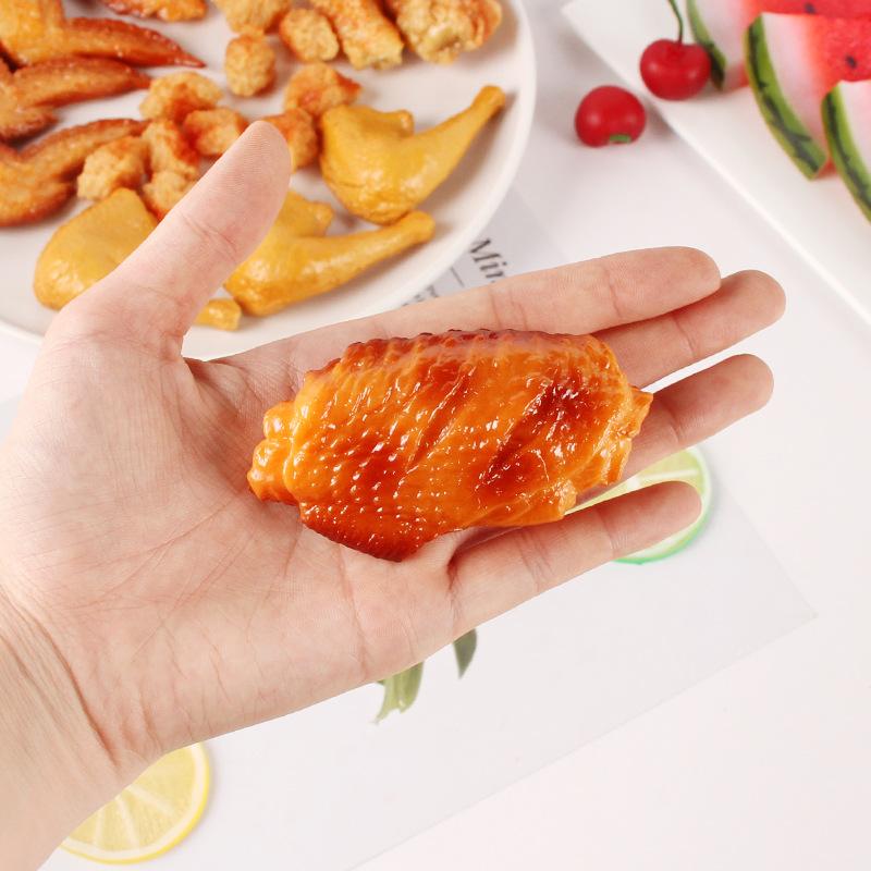 5PCS Fake Food Simulation Chicken Thighs and Wings Kitchen Model Props Burger Shop Window Decoration Wedding Party Home Decor