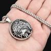 Meier Vintage Men's Stainless Steel Necklace - Fade-resistant Punk Style Ancient Greek Jesus Titanium Steel Pendant
