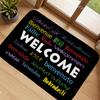 Global Greetings Welcome Doormat Black Multi Language Entrance Rug World Hello Theme Non-Slip Welcome Floor Mat for Home Decor