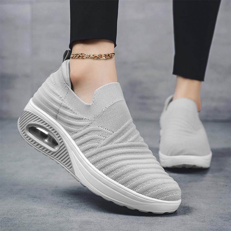 Women Slip on Walking Shoes Women Black Pink Blue Grey Sneakers Elevator Platform Socks Shoes Women's Orthopedic Casual Shoes Plus Size 42