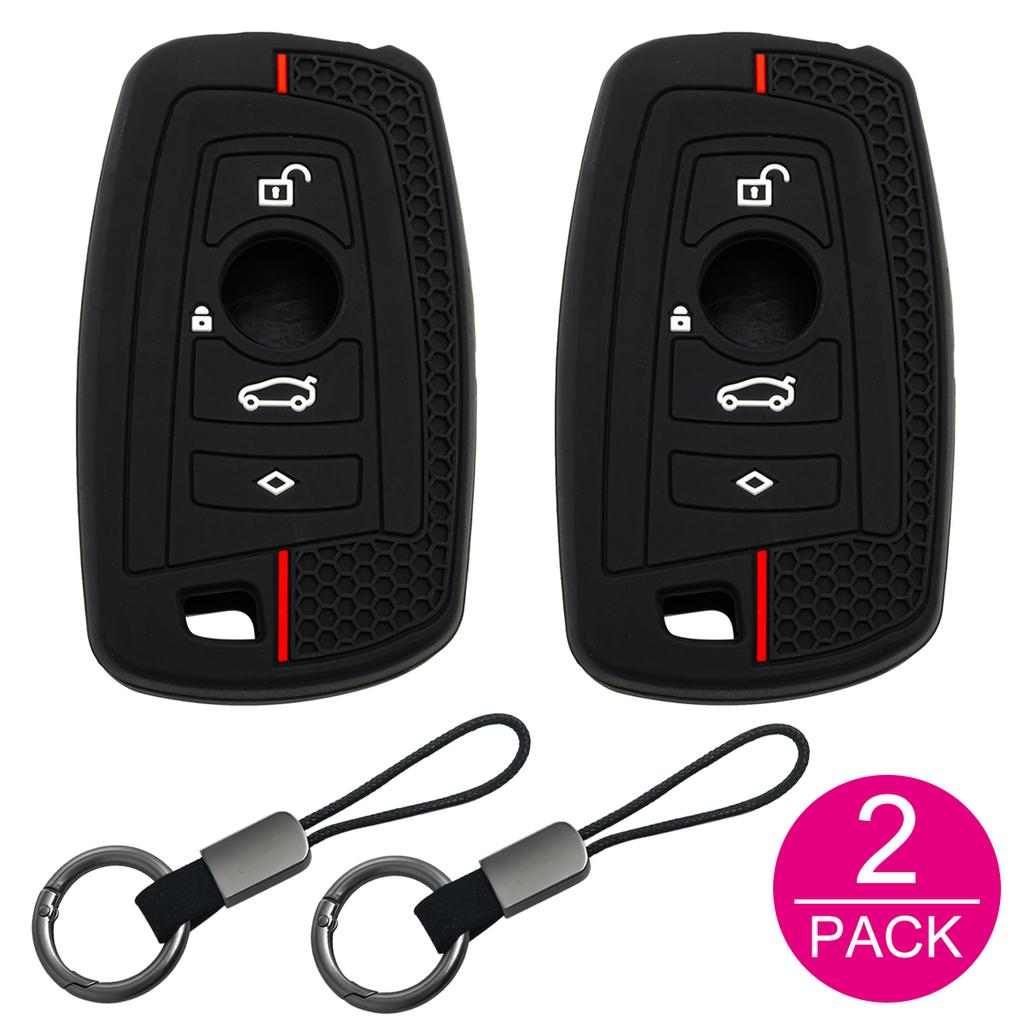2x Silicone Car Key Fob Cover Case Holder Keychain For BMW X3 X4 M2 M3 M5 F20 F22 F30 F31 F32 F10 F11 F07 F06 F01 F25 F26 F80