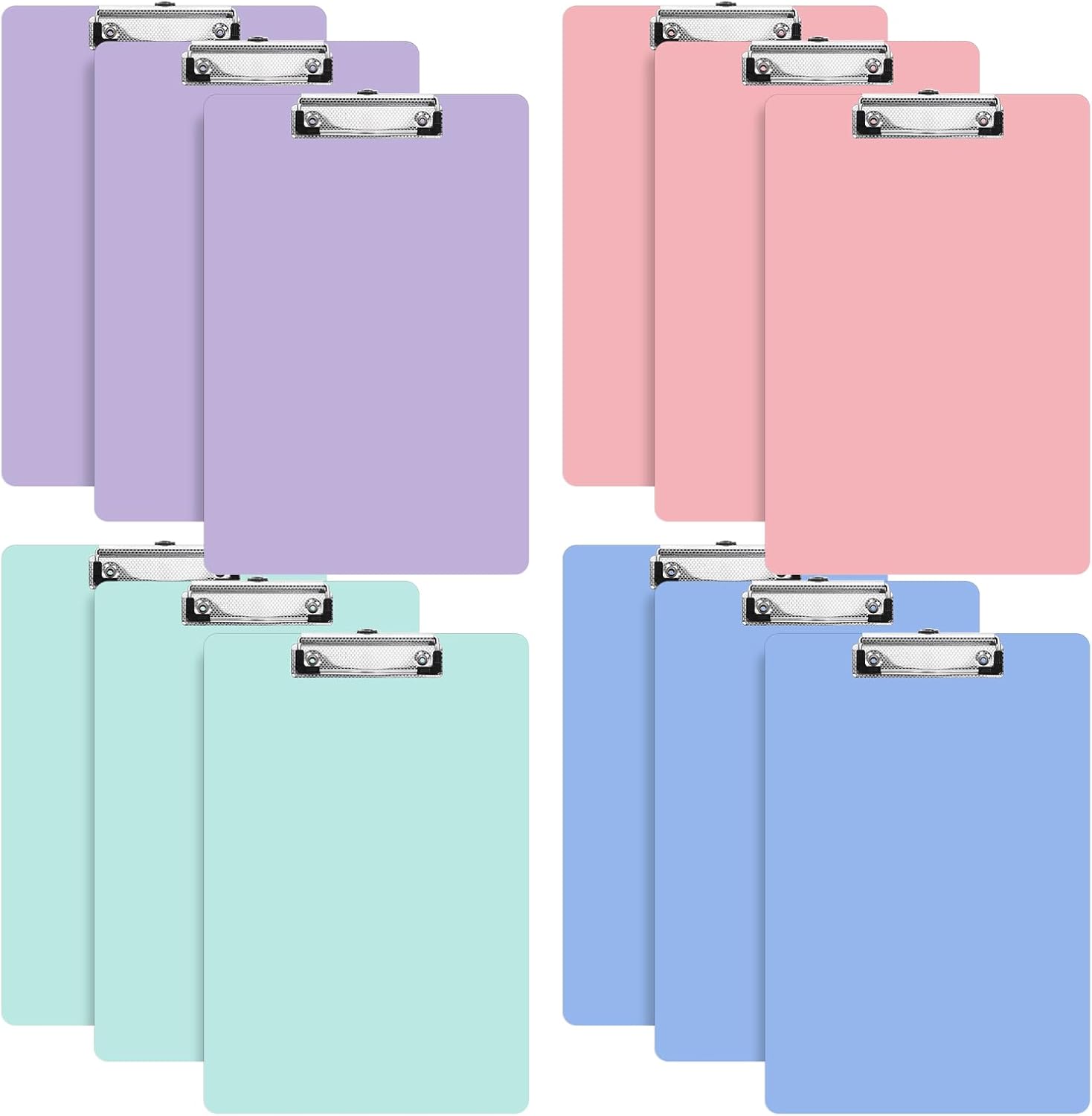 

12pcs Plastic Clipboards for A4 Letter Size Portable for Classroom Office Supplies Students Painting Note-Taking Writing Pads