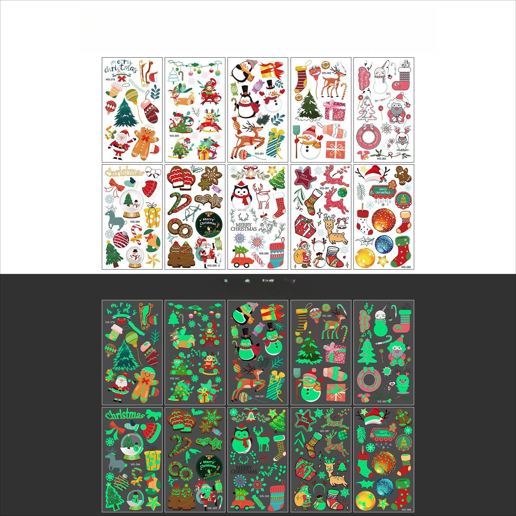 

Детский мультяшный светящийся набор наклеек-татуировок водостойкий пот вечеринка мероприятие Хэллоуин Рождество ирландская наклейка-татуировка About 110X75MM