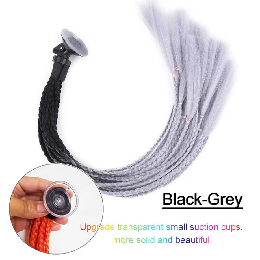 24Inch Helmet Braid Pigtails Ponytail For Women Motorcycle Helmet Braid Ponytail Motorbike Pigtails Braids Ponytail With Sucker