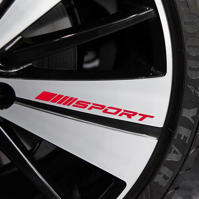 4Pcs Sport Stripe Car Sticker DIY Wheels Rims Reflective Decorative Stickers Car Styling Automotive SUV Decals Supplies
