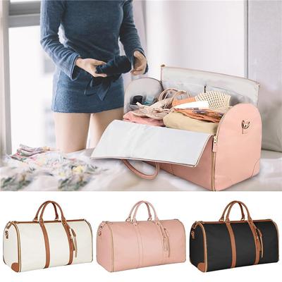 Large Capacity Carry On Garment Bag PU Leather Duffle Bag for Women Waterproof Garment Bags