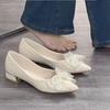 Shoes pointed single shoes new summer with skirt shallow mouth female thick heel bridesmaid versatile temperament