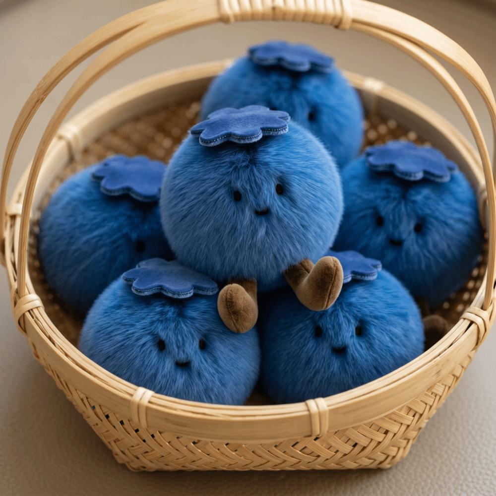 Soft Blueberry Plush Keychain PP Cotton Blueberry Plush Bag Charm Bag Decor