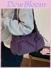 Nylon Urban Minimalist Single Shoulder Bag With Tie Closure For Daily Use