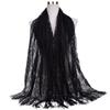 Women Girls Headwear Headscarf Luxury Head Scarves Hijab Shawl Scarf Hollow Tassel Scarf Head Wrap