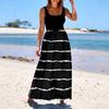 Ladies' striped printed summer casual and fashionable sleeveless long dress