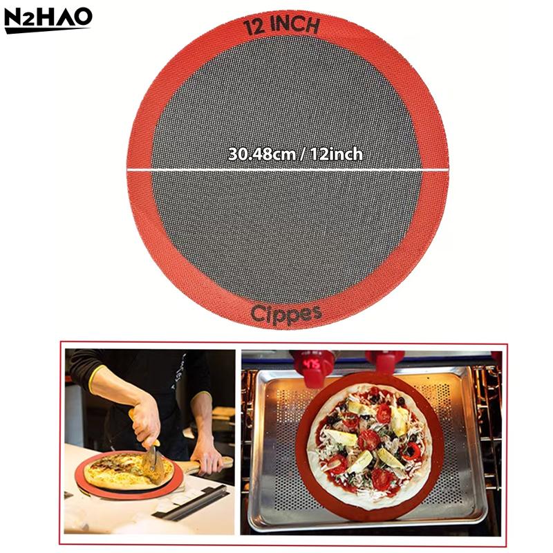 1/3PCS Round Silicone Perforated Baking Mat, Non-Stick Reusable Baking Sheets, For Pizza, Bread, Cake Pan, Air Fryer, Oven