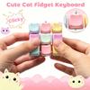 Keyboard Fidget Toy with LED Light Keyboard Fidget Keychain 9-in-1 Keyboard Decompression Button Stress Relief Fidget Gifts
