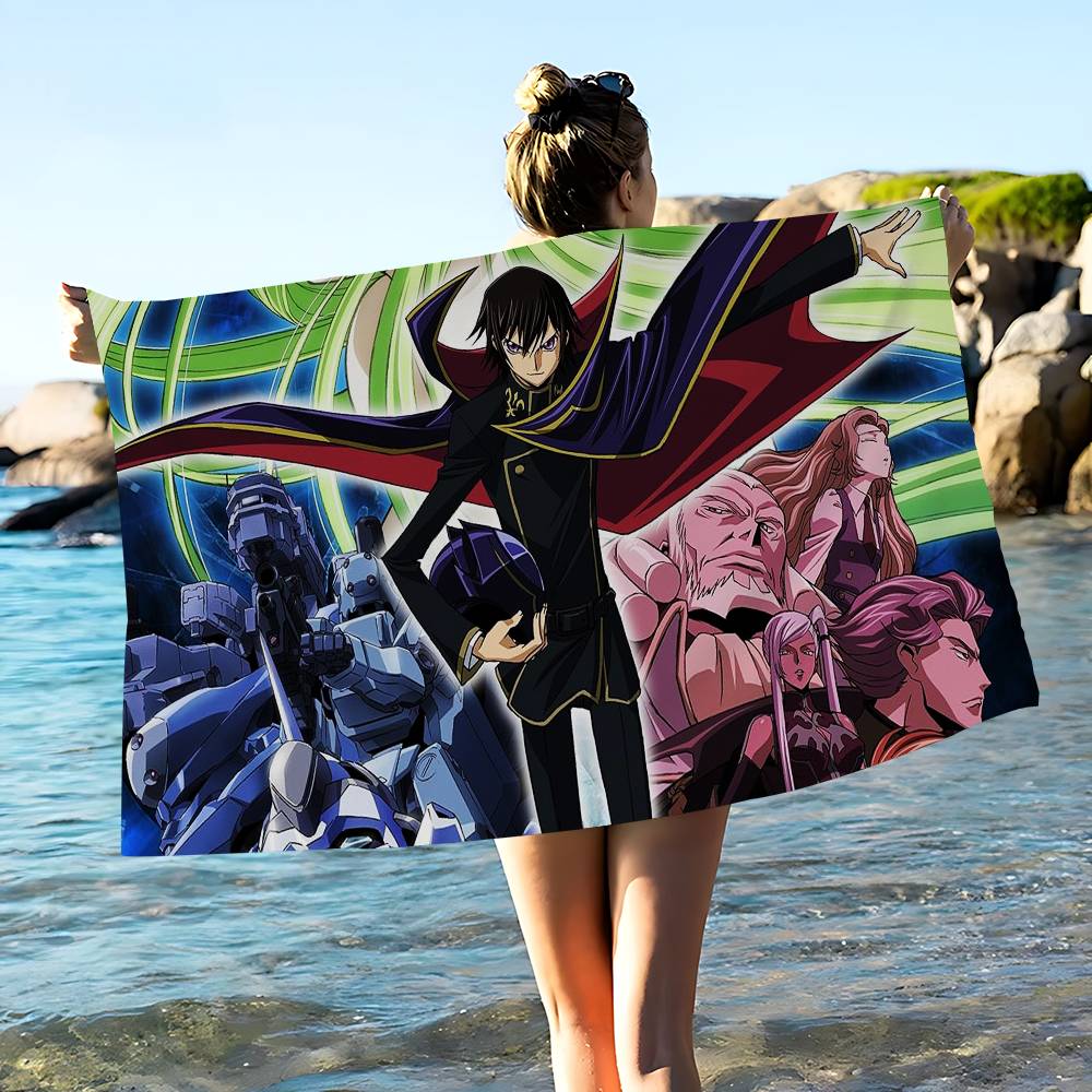 Most popular animation C-Code Geass Microfiber Printed Beach Towel Mountain Climbing Yoga Beach Swimming Absorbent Soft Towel