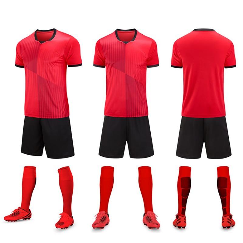 Football Jersey Set Men'S Game Sports Jersey Adult Primary School Students Children'S Training Jersey Short-Sleeved Jersey Quick-Drying