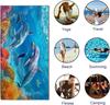1 Stück Niedliches Delfinmuster Strandtuch für Familienartikel Freunde Geschenk Schnelltrocknend Sandfrei Für Bad Yoga Strand Camping Schwimmen GYM