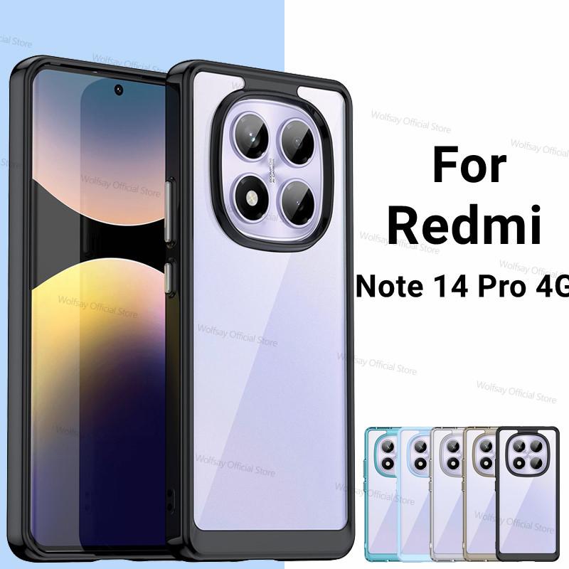 Pro Xiaomi Redmi Note 14 Pro 4G Pouzdro Xiaomi Redmi Note 14 Pro 4G Kryt Průhledný PC TPU Nárazuvzdorný Kryt Xiaomi Redmi Note 14 Pro 4G