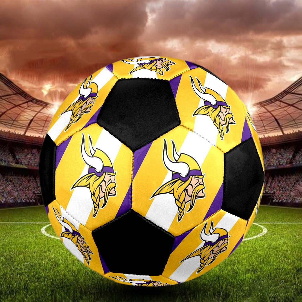 Minnesota Vikings2 Soccer Ball Colorful All Ages Machine Stitched PVC Competition Ready Durable High-Bounce.SIZE5