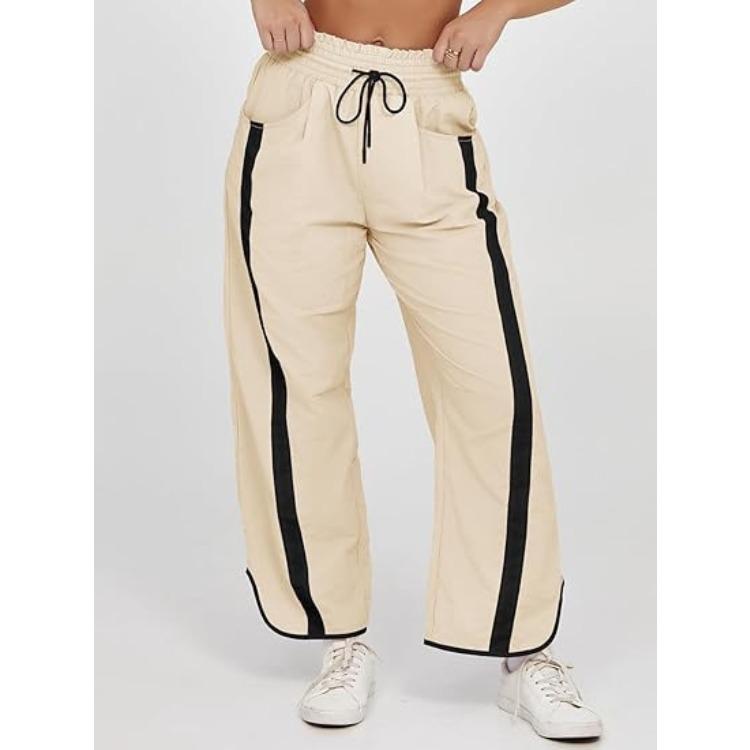 Women Jogger Pants with Side Stripes Drawstring Waist Multi Colors Casual Sporty Sweatpants