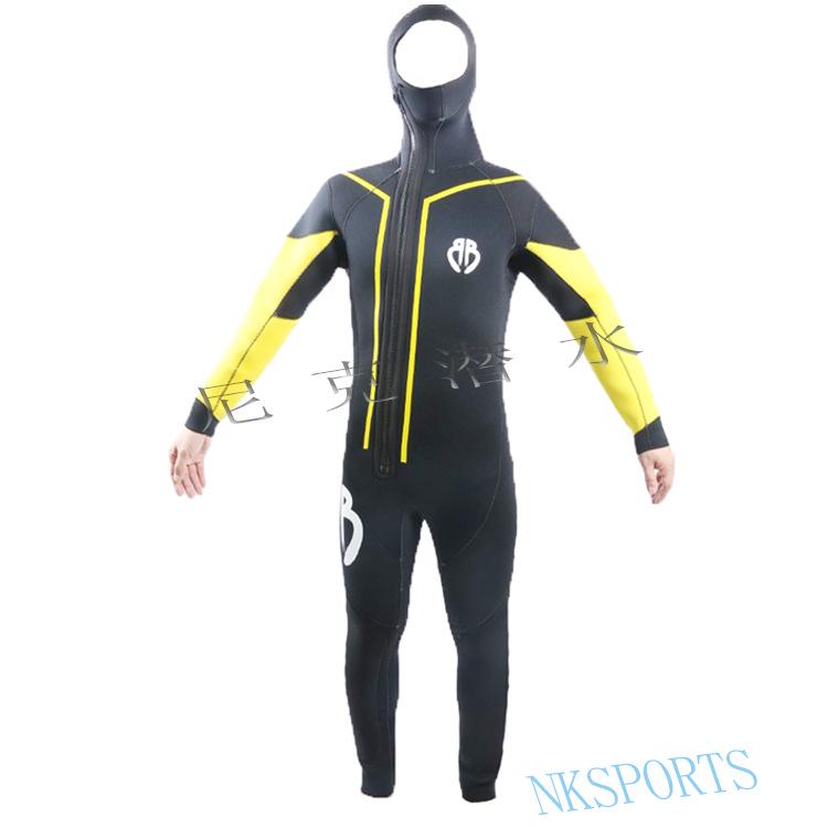 7mm Jednoczęściowy Neoprenowy Kombinezon Nurkowy z Kapturem do Spearfishing