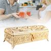Vintage Jewelry Box Elegant Colorfast Alloy Rustproof Soft   Lining Trinket Storage Box for Family   Decor