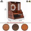 Gift Kya De Holztempel für Zuhause | Pooja Mandir mit LED-Licht, Schublade & Regalen