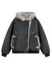 Men's Trendy Mountain Eagle Winter PU Leather Cotton Jacket - Thick, Warm Outerwear for Couples