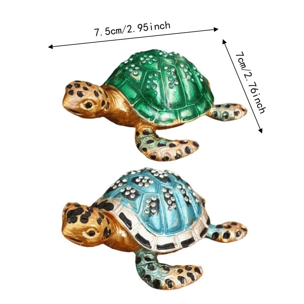 Zinc Alloy Material Turtle Trinket Boxes Two Color Option Jewelry Trinket Boxes Home Decoration