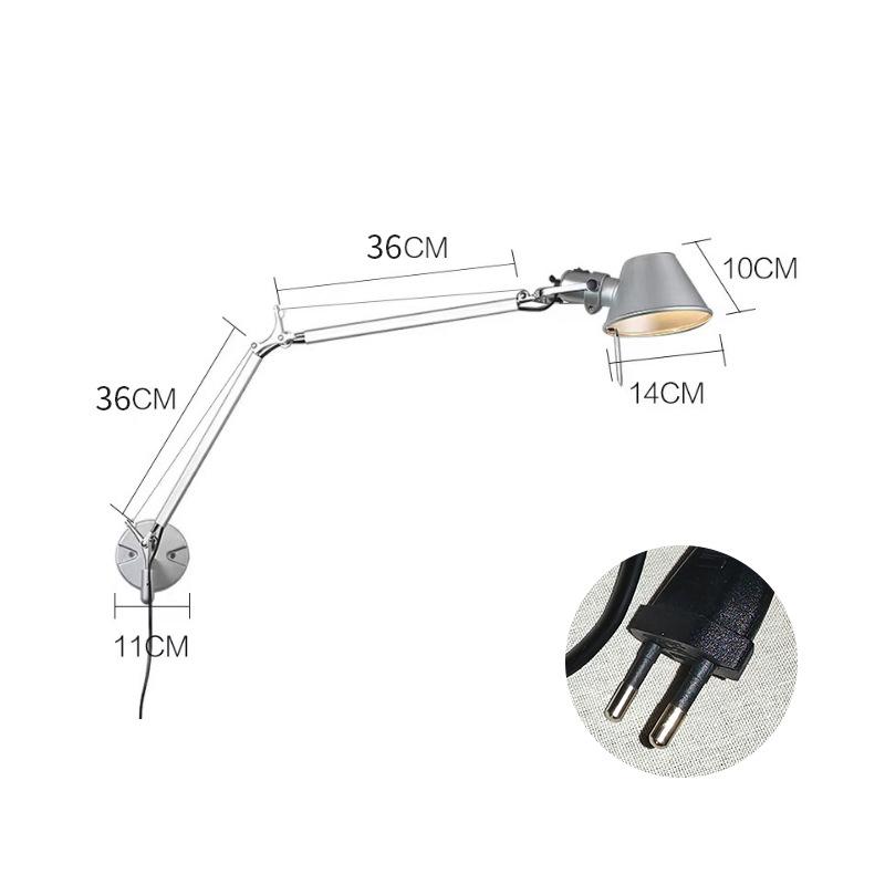 Adjustable Industrial Wall Lamp - Modern Rotatable Design for Bedroom & Living Room