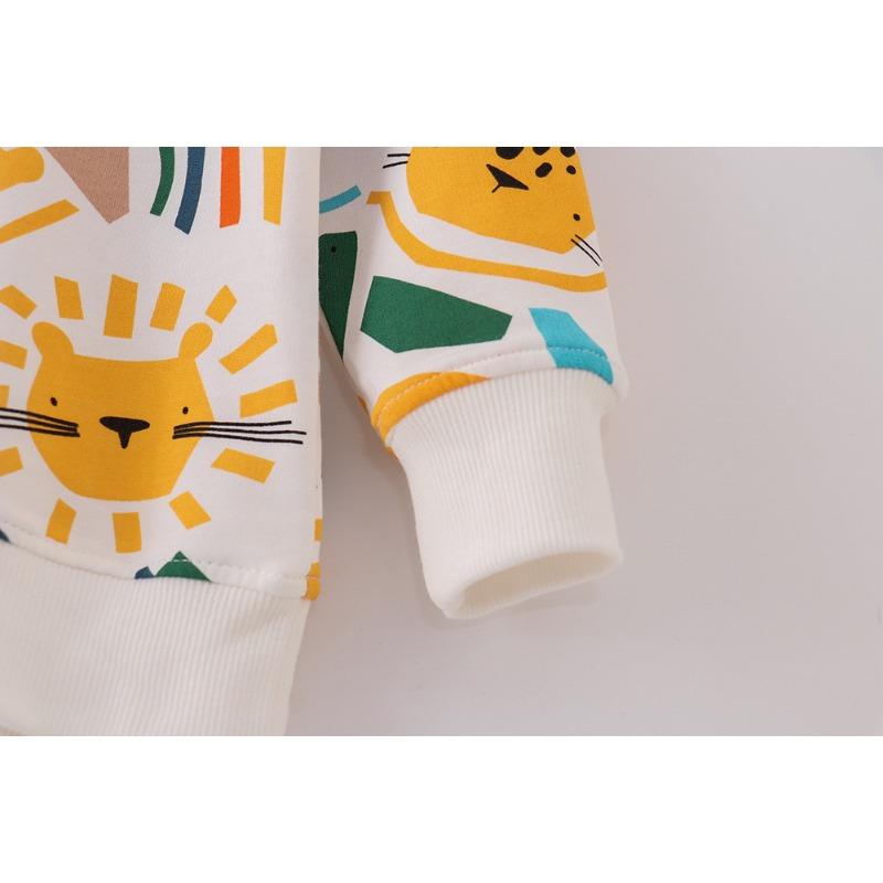 Kids Boys Long Sleeve Cartoon Print Casual Pullover Sweatshirt