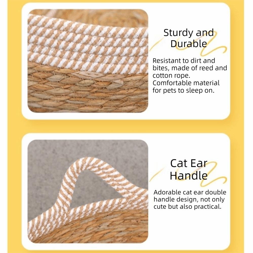 Wear-Resistant Cat Teaser Ball Anti-slip Cat Scratching Baskets Woven Cat Nest Paws Care
