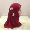 Jersey Material Kids Hijab Flower Design Islamic Headscarf Cute Girls Hijab  Eid