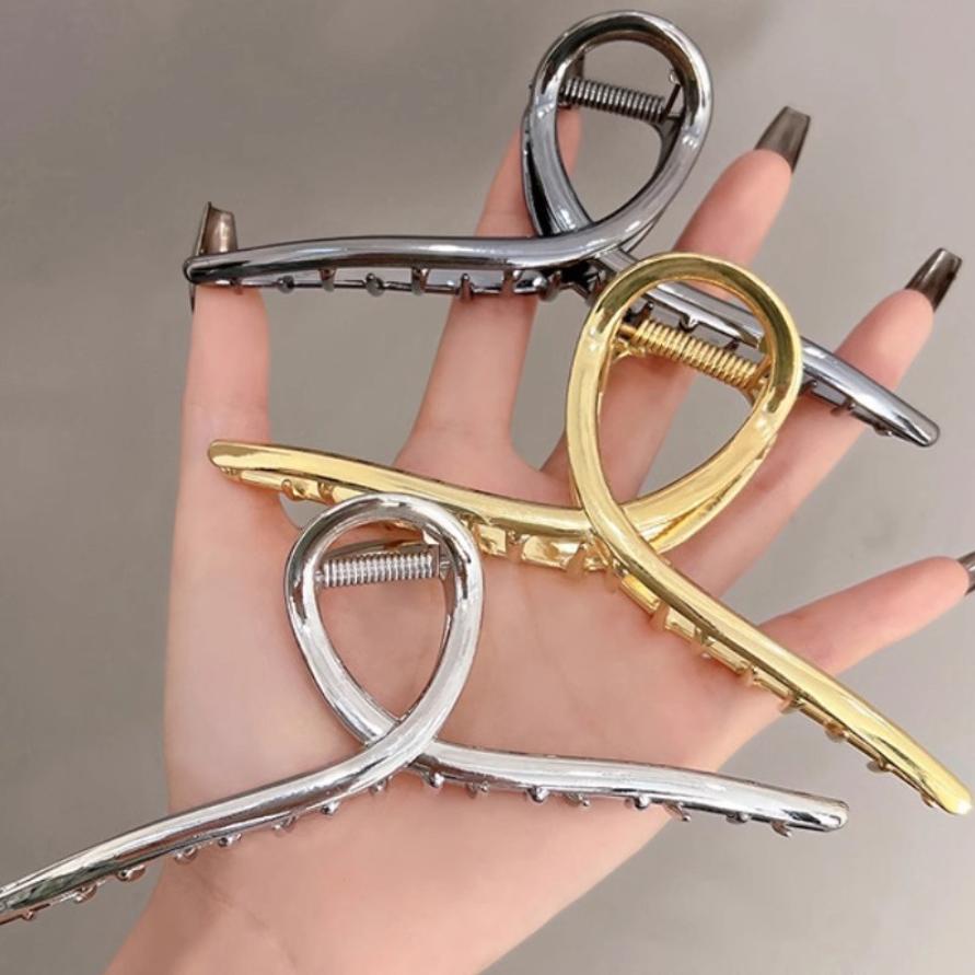 13.5cm Oversized Metal Geometric Claw Fashion Large Hollow Clip Hairpin Trendy Hairgrip Headwear For Girl Hair Accessories Gifts