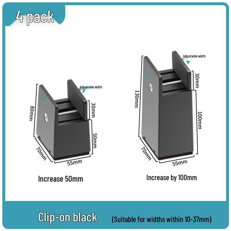 

Adjustable Height Furniture Riser Legs for Tables, Cabinets, and Beds Set of 4 - Adjustable Furniture Pads - 50mm