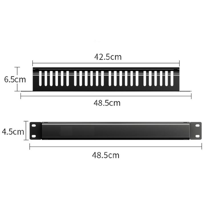 Enterprise 1U Rack Cable Organizers 19in 24 Position 48 Port Cold Rolled Steel Networking Component