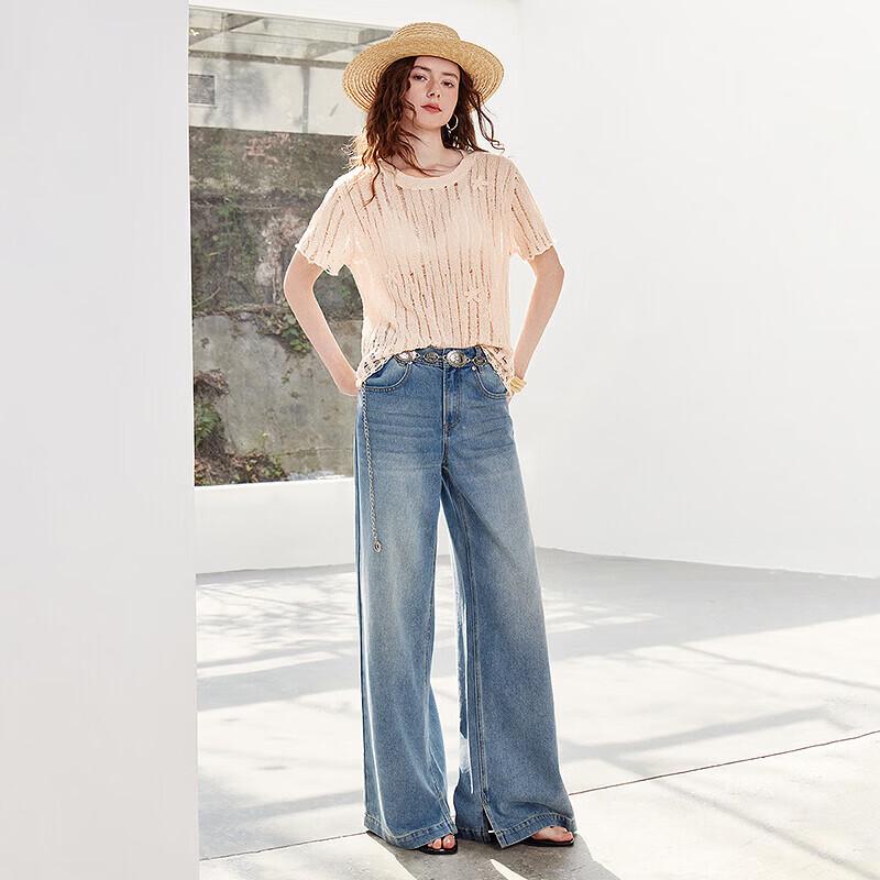 Women's Summer Hollow Knit Short Sleeve Top