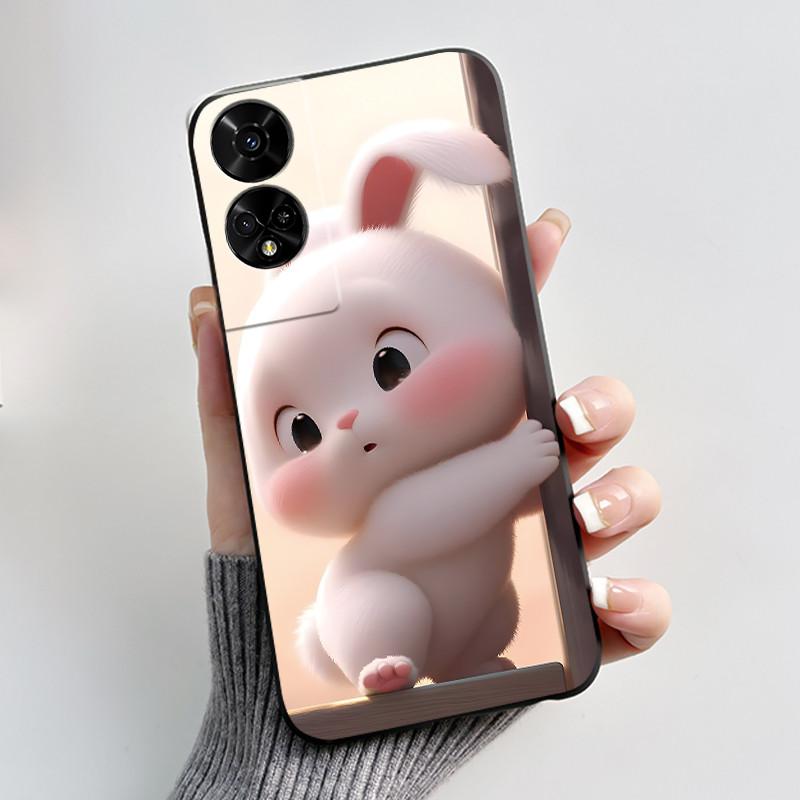 For TCL 50 5G T613K Case Cute Cat Cartoon Astronaut Black Silicone Soft Phone Cover for TCL 50 XE NxtPaper TCL50 50XE 5G Bumper