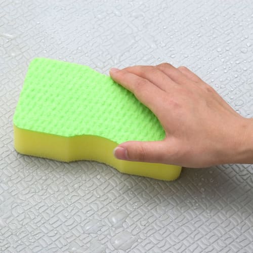 Towa Sangyo Bath Sponge, Brush Sponge for Unit Baths, Made In Japan, Yellow, Approx. 15.8 X 8.3 X 4.3 Cm, Set of 2, 31347