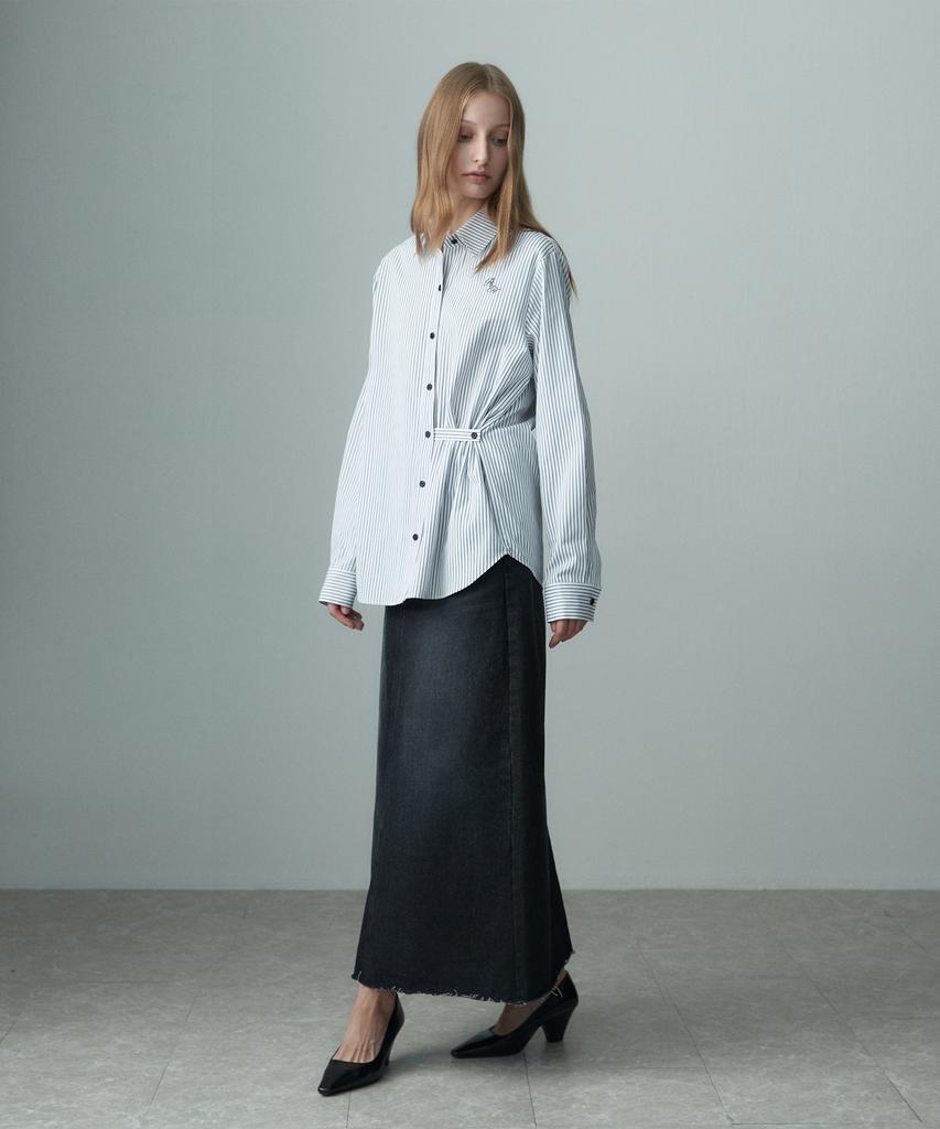 RE RHEE Maxi Washing Denim Skirt