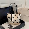Niche Women's Polka Dot Canvas Bucket Shoulder Bag 2026