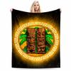 Tiki Totem Pattern Blanket with Tropical Palm Leaves Design  Blanket, Suitable for Use In the Bedroom, Living Room, On the Sofa