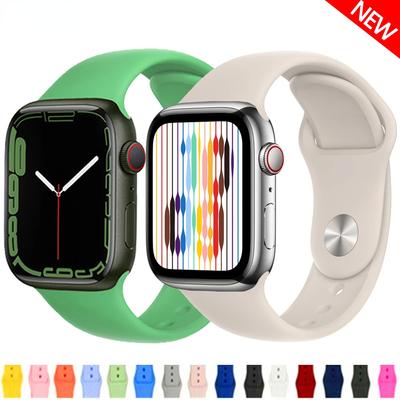 Silikonarmband für Apple Watch Band 49mm 45mm 44mm 42mm 41mm 40mm 38mm Armband Armband Gürtel iWatch Serie 8 7 6 5 4 3 SE Band